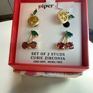 Piper Gold and Green Dainty Earrings